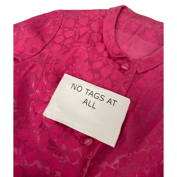 Vintage Alper Schwartz Womens Dress Jacket Set Small Pink Jacquard Cocktail 70s - Picture 7 of 15